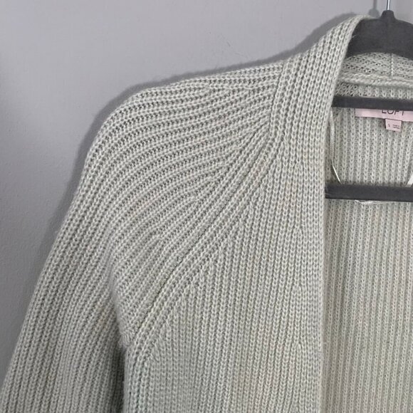 LOFT light mint green long sleeve open front‎ soft cardigan sweater - Picture 3 of 10